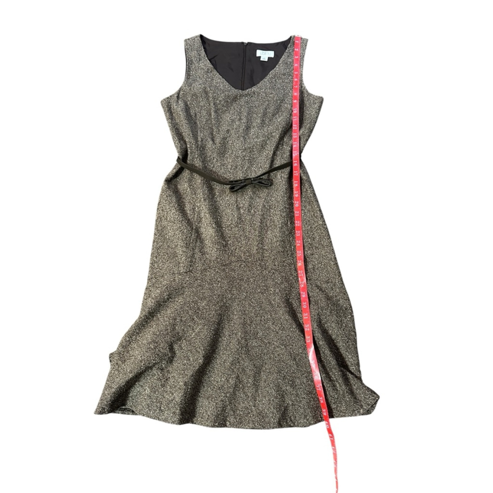 Ann Taylor LOFT Brown Black Tweed Sleeveless Dress Size 6 - Picture 6 of 8